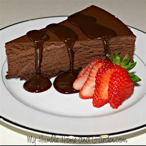 decadent chocolate cheesecake with hot fudge sauce my humble home and garden