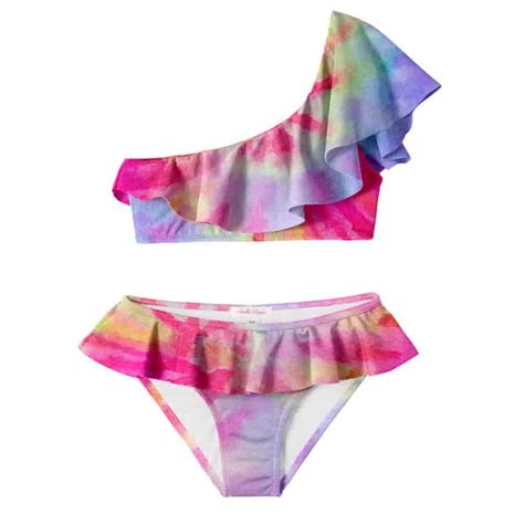 Stella Cove Pink Tie Dye One Shoulder Bikini ⋆ Gypsy Girl Tween Boutique