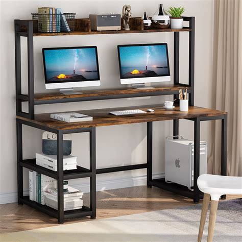 Buy Tribesigns Inches Computer Desk With Hutch And Monitor Stand