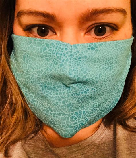 Teal Cotton Sewn Face Mask With Pocket For Filti Insert Etsy Face