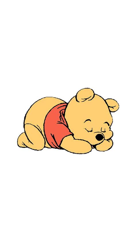 Baby Pooh Bear Adorable Cute Pooh Bear Red Sleep White Winnie
