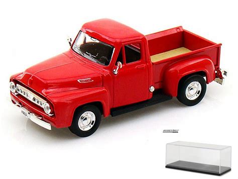 Diecast Car And Display Case Package 1953 Ford Pickup Truck Red