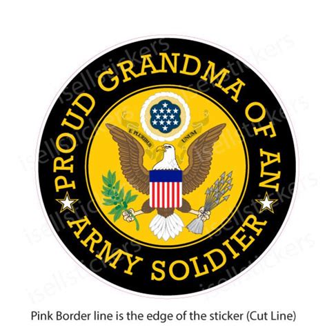 Ar 2220 Proud Grandma Of An Army Soldier Vinyl Bumper Sticker Etsy