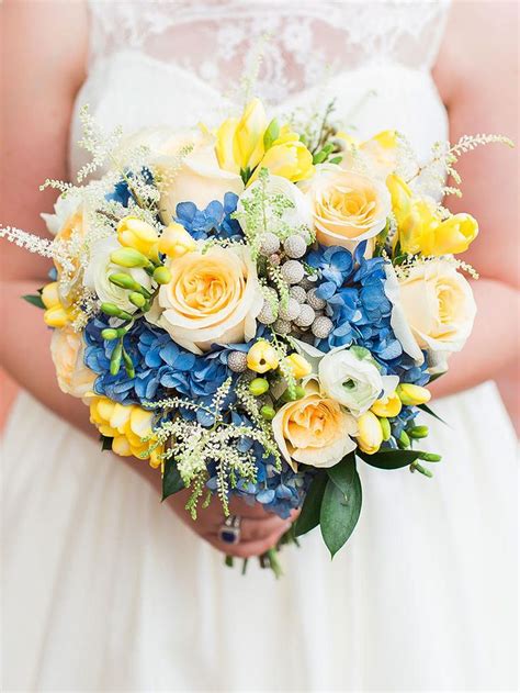 The Best Blue Wedding Flowers And 16 Gorgeous Blue Bouquets Yellow