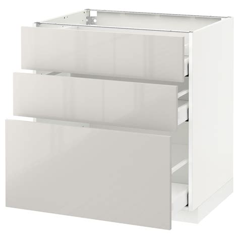 METOD / MAXIMERA Unterschrank mit 3 Schubladen - weiß, Ringhult hellgrau - IKEA Deutschland