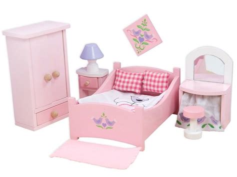 le toy van puppenhaus schlafzimmer wooden dolls house furniture plum