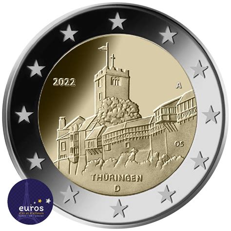 2 Euros Commémorative Allemagne 2022 Thüringen Unc