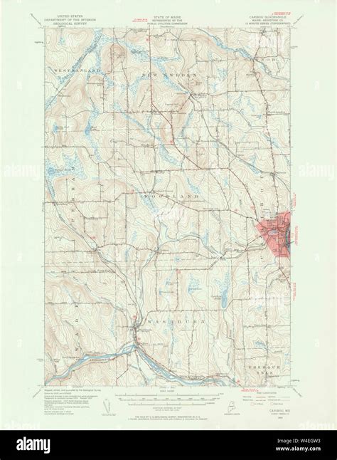 Maine Usgs Historical Map Caribou 306509 1953 62500 Restoration Stock
