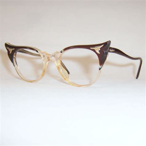 Classic 1950 60s Bronze Cat Eye Glasses Dead Men S Spex
