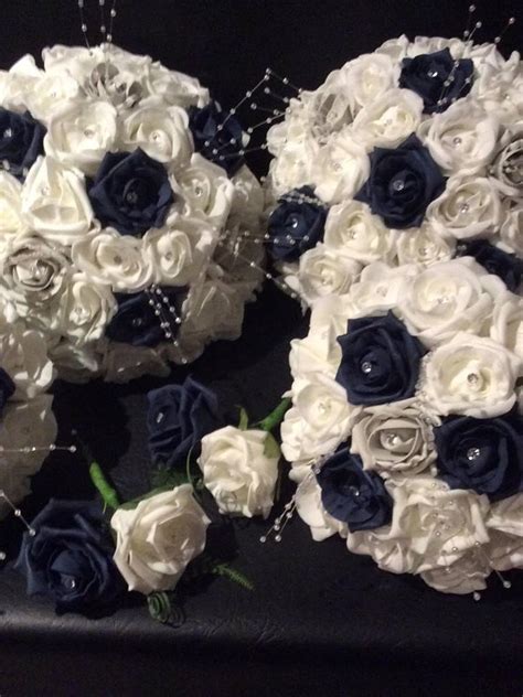 Navy Blue And Silver Wedding Flowers