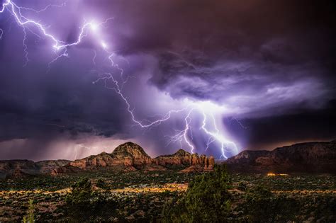 Amazing Lightning Storm Over Sedona Night Vision Scott Stulberg