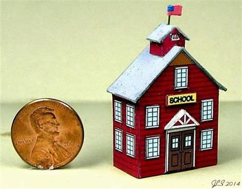 This Little Red Schoolhouse Paper Model Is Part Of A Village Series