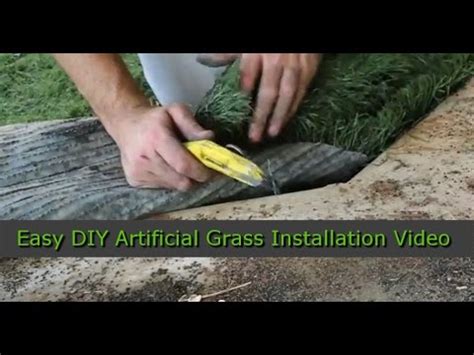 Disperse the turf blades with fingers and drive the nail or staple into the ground. How To Install Artificial Grass | DIY | Artificial Grass Recyclers - YouTube