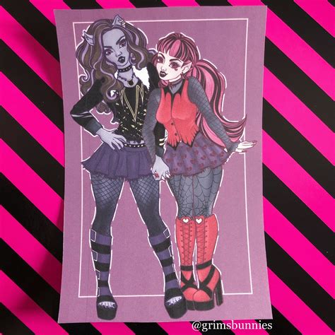 Monster High Shadow Ghouls Clawdeen And Draculaura 13 Wishes Etsy