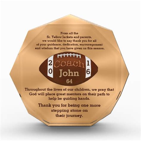 Amazing Personalized Football Coach Ts Award