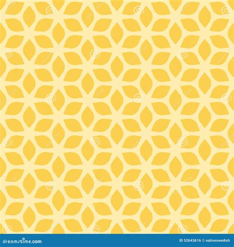 Decorative Seamless Floral Geometric Yellow Pattern Background Stock