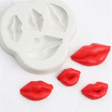 sexy lips silicone molds handmade fondant cake decor soap clay mold diy chocolate candy cookies