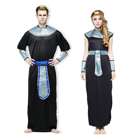 Umorden Ancient Egyptian Pharaoh Prince Cosplay Men Egypt Cleopatra Princess Costume Women Black