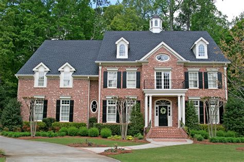 Brick Two Story Colonial House Exteriors Brick Exterior House Red Brick House