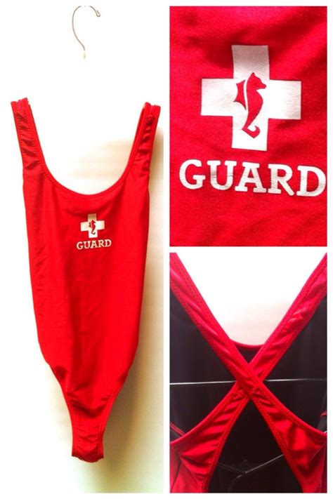 Red Hot Baywatch Lifeguard One Piece Swimsuit