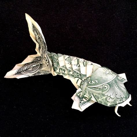 Dollar Bill Origami Koi Fish Japanese Charm 3d Small Money Etsy