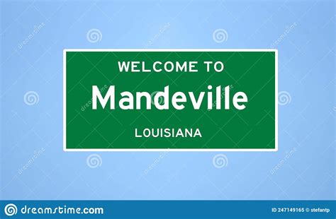 Mandeville Louisiana City Limit Sign Town Sign From The Usa Stock