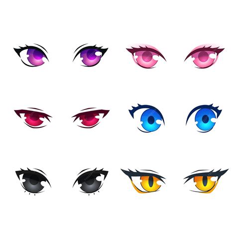 Premium Vector Detailed Anime Eye Colorful Collection