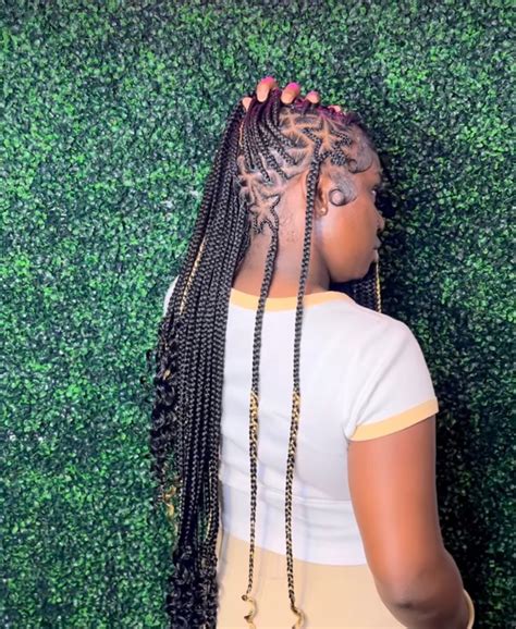 Knotless Braids W Star Andcurly Ends In 2022 Braided Hairstyles Hair