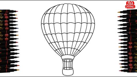 Cara Menggambar Dan Mewarnai Balon Udara Warna Warni Pelangi Untuk Anak