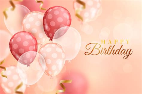 Blurred Realistic Birthday Balloons Background Free Vector