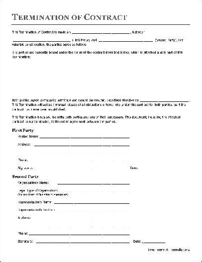 Contract Forms Free Free Printable Documents