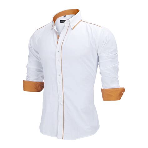 Visada Jauna Men Shirts Europe Size New Arrivals Slim Fit Male Shirt