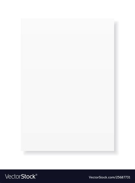 Blank A4 Sheet White Paper With Shadow Royalty Free Vector