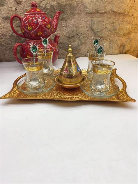 TURKISH TEA SET FOR FOUR Turkish Tea Turkish Gifts Tea Set