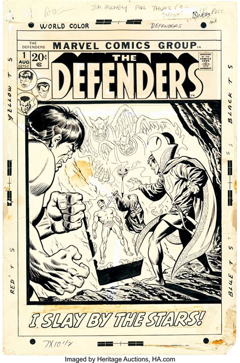 Sal Buscemas Original Cover Artwork For The Defenders 1 At Auction