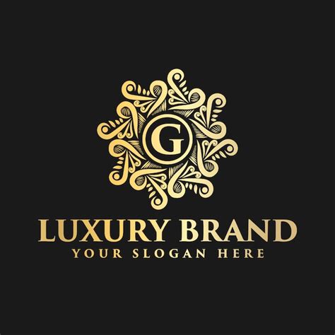 Premium Vector Gold Luxury Vintage Monogram Floral Decorative Logo