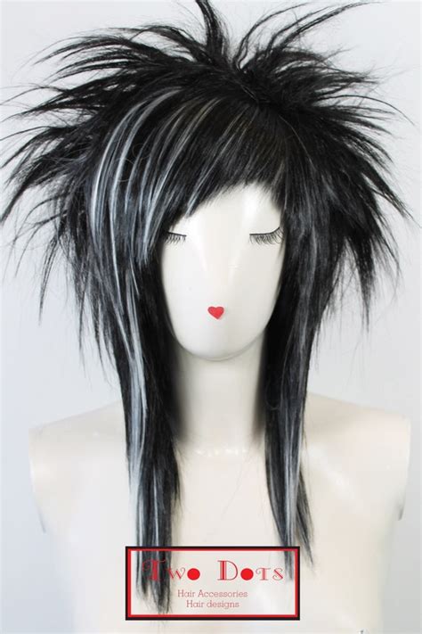 Black And White Emo Uni Sex Synthetic Wig Heat Resistant