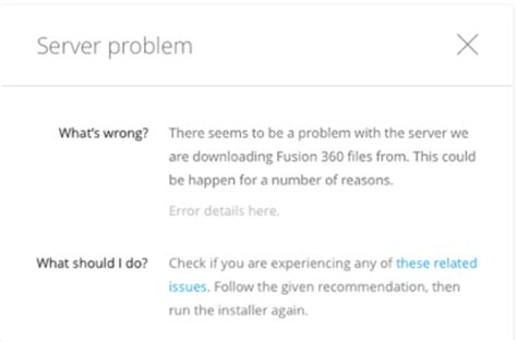 Server Problem When Installing Fusion 360