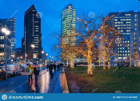 Potsdamer Platz In Berlin Germany In Evening In Winter Editorial