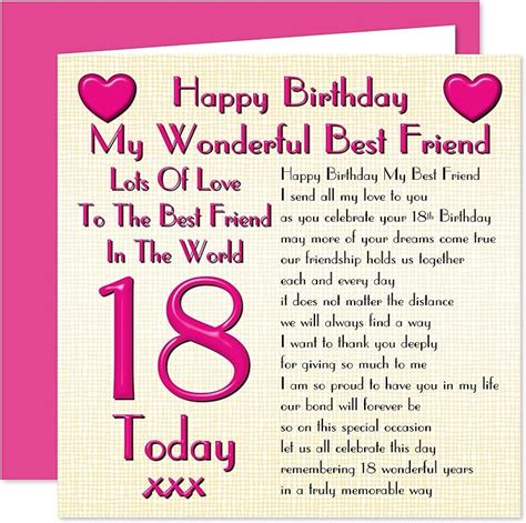 Best Friend 18th Happy Birthday Card Lots Of Love To The Best Friend