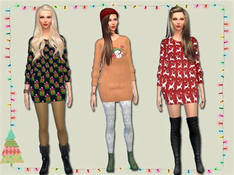 The Sims Resource Christmas Oversized Sweaters