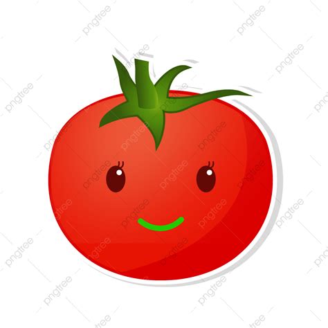 Gambar Ilustrasi Vektor Stiker Tomat Lucu Tomat Sayuran Segar Png