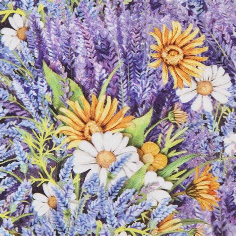 Everyday Favorites Lavender Flower Meadow Fabric By Robert Kaufman