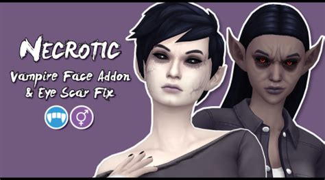 My Sims 4 Blog Necrotic Vampire Face Addon And Eye Scar Fix By