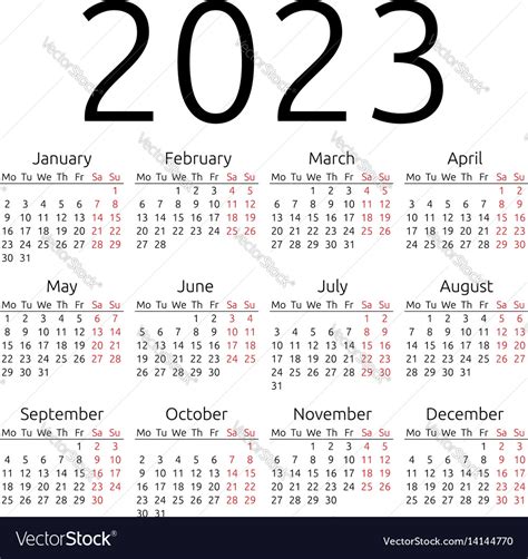 Printable 2023 Calendar Monday Start A4 Pdf Png Download Etsy Uk