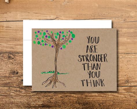 Unique Encouragement Card You Are Stronger Than You Think By