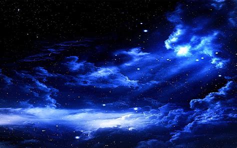 46 Blue Night Sky Wallpaper