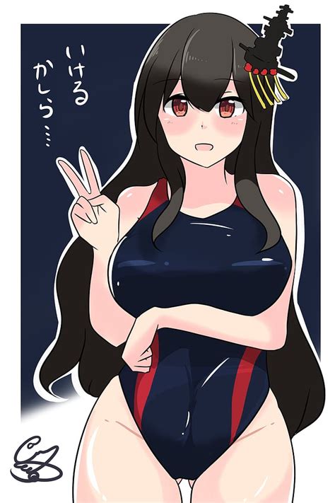 HD Wallpaper Anime Anime Girls Boobs Big Boobs Swimwear Long Hair Black Hair Wallpaper