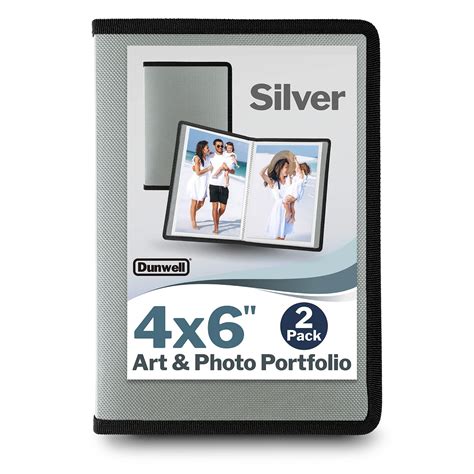 Dunwell Small Photo Albums 4x6 2 Pack Silver Flexible Cover