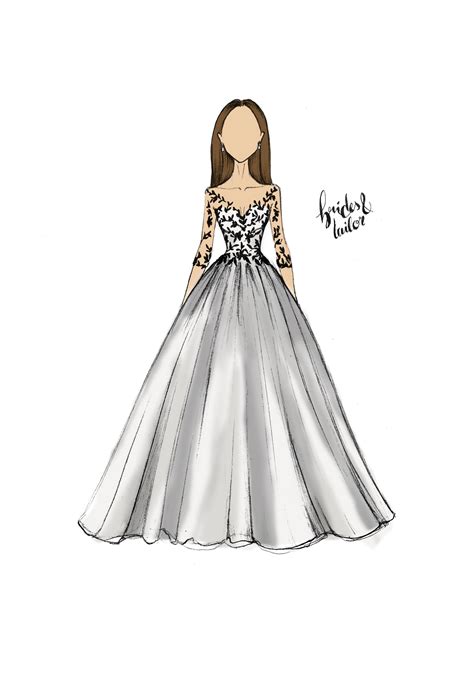 Wedding Dress Sketch By Brides And Tailor Custom Sketches